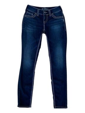 Silver jeans western jeans Suki skinny low rise contrasting stitches stretch s26